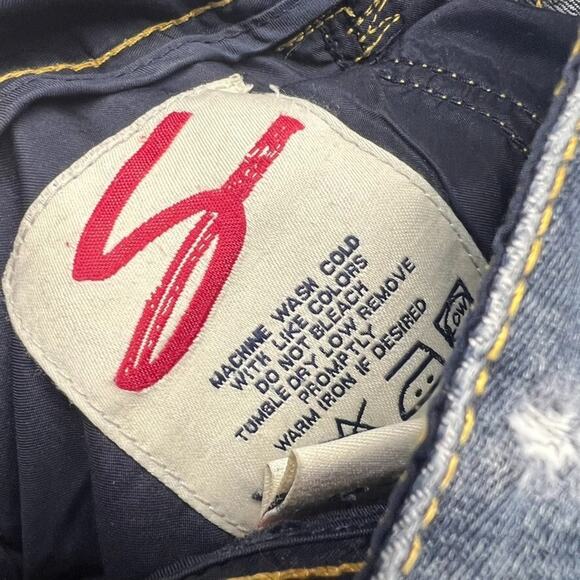 Seven Jeans Men's 34 Blue Denim Premium Stretch Bootcut Baggy Fits 37x32 Y2K - Picture 13 of 14